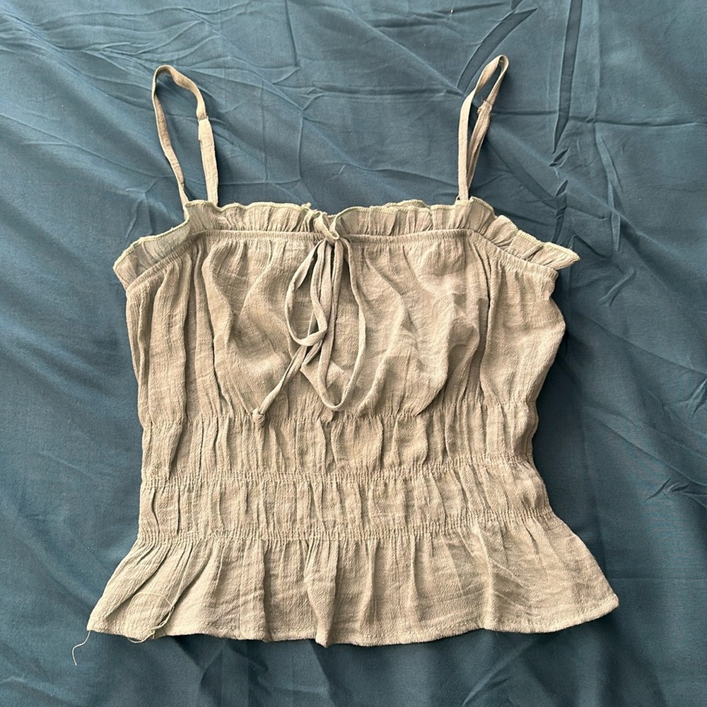 Babydoll green crop top